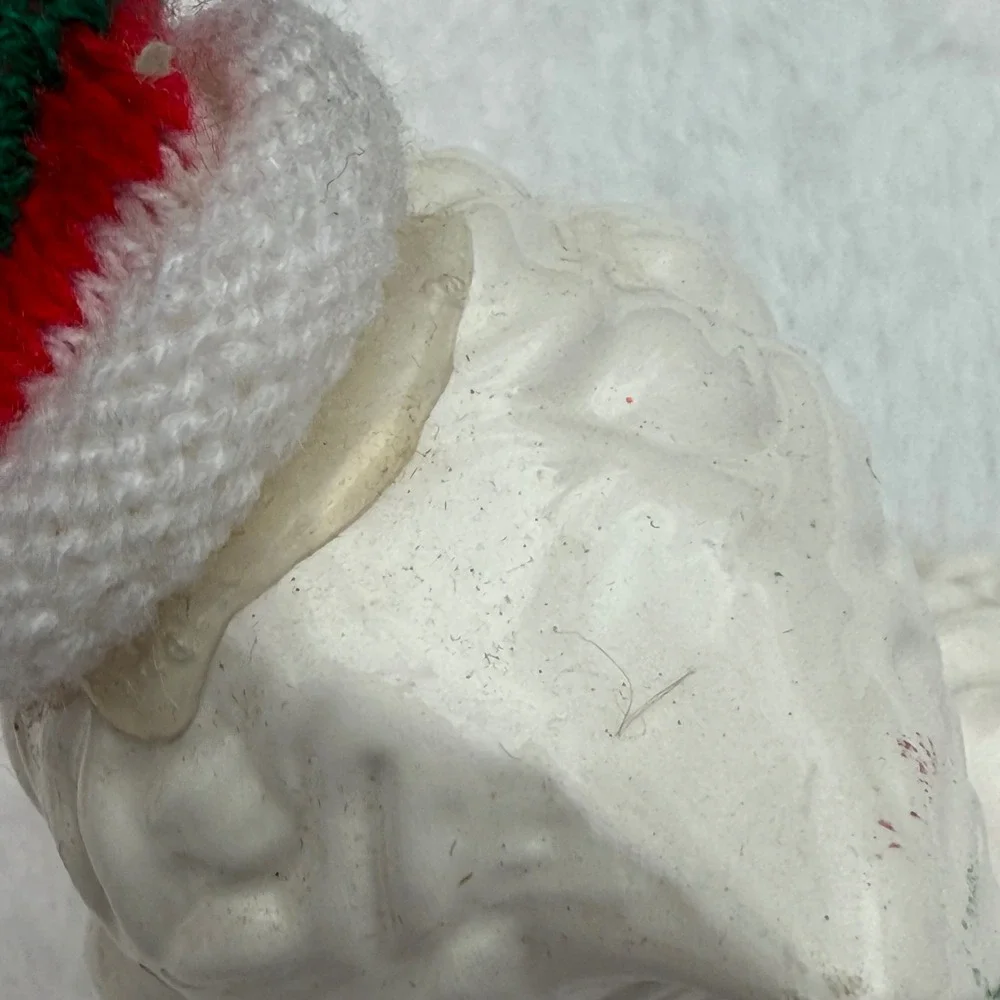 Vintage Ceramic Kitten‎ Figurine Christmas Decor Hat Scarf Holiday Cute